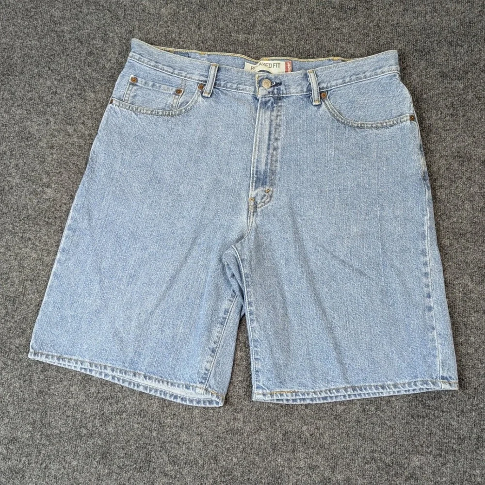 Levis 550 Relaxed Fit Denim Shorts Mens 38 Light Wash Blue 100% Cotton 2010